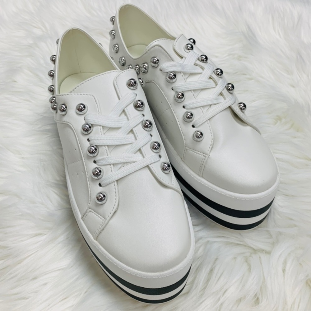 White striped platform sneaker - Picture 5 of 6